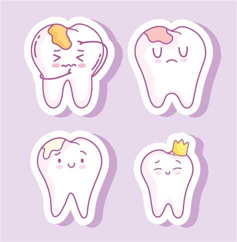 Teeth stickers set | Premium Vector