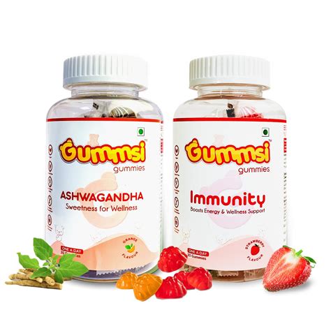 Gummsi Gummies Ashwagandha & Immunity Booster Gummies, for Men & Women ...