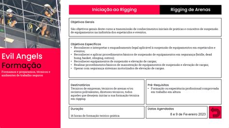 Initiation to Arenas Rigging - Porto (February 8 & 9, 2023) - Evil ...