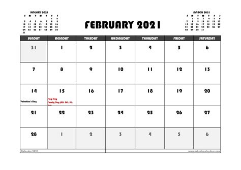 Free download february 2021 calendar – Artofit