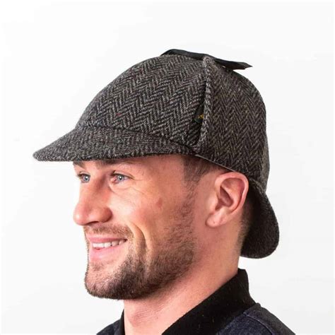 Deerstalker Sherlock Holmes Hat - Charcoal Donegal Tweed | Irish Tweeds