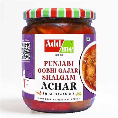 Add me Sweet & Sour Mixed Pickle of Gobhi shalgam gajar Pickle, 600gm ...