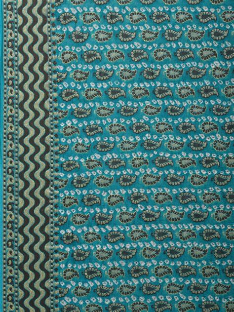 Light Blue Bandhani Banaras Georgette Saree with Small Mango Buta Desi ...