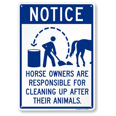 SmartSign 14 x 10 inch “Notice - Horse Owners Are Responsible For ...