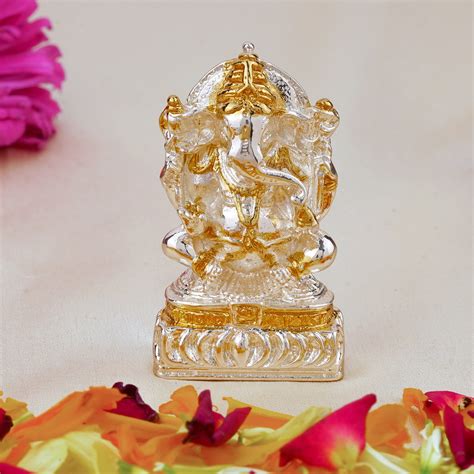 Buy Estele Gold & Rhodium Plated Lord Ganesha Idol Online