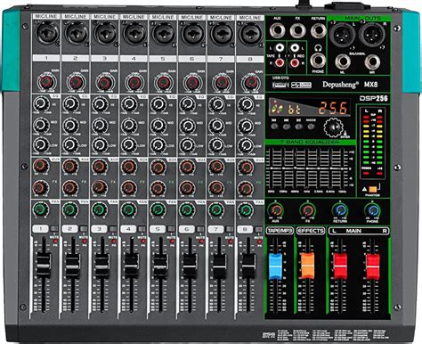 Depusheng MX8 8 Channel Sound Mixer Audio Mixing India | Ubuy