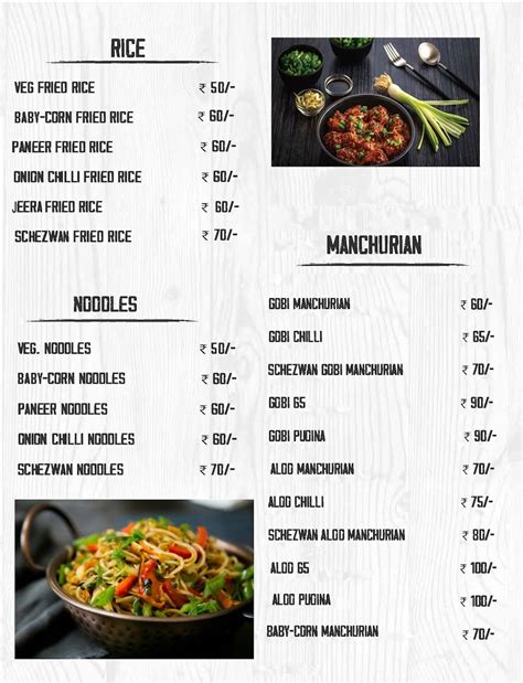 Menu at Gobi Aunty Food Court, Bengaluru