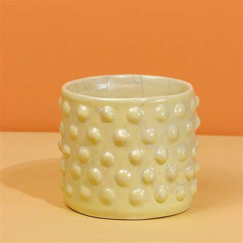 Buy Handmade Beige Back To Greens Textured Planter Online On Zwende