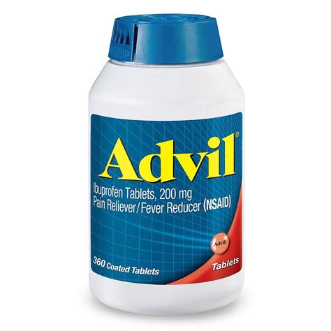 Advil Pain Reliever / Fever Reducer Coated Tablet, 200mg Ibuprofen (360 ...