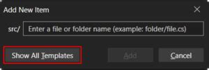 Image result for Visual Studio New File Screen