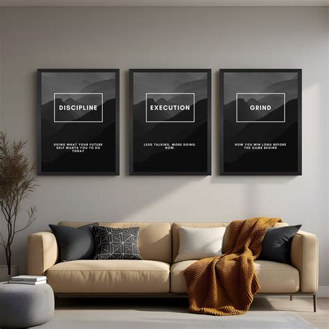 Set of 3 Discipline, Execution & Grind Wall Art Prints – CIPHER SPACES