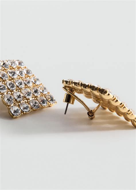 Geometric crystal earrings - Women | MANGO Vietnam