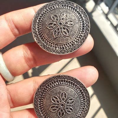 Buy Bollywood Oxidized Silver Plated Handmade Big Statement Studs ...