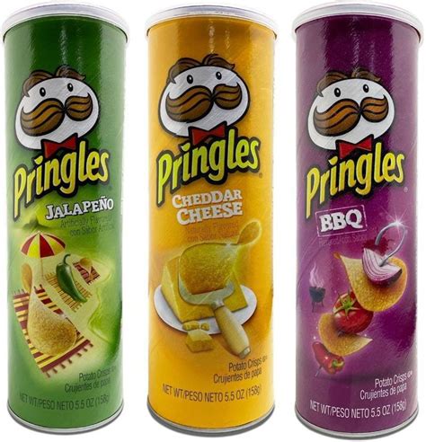 Pringles Potato Crisps, Jalapeno Flavor 158 g + Cheddar Cheese Flavor ...