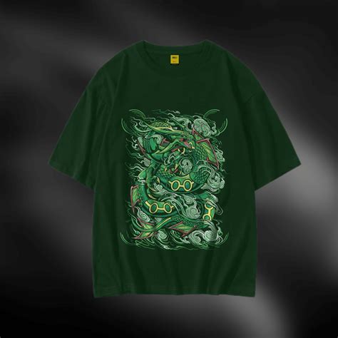 Drop Shoulder T-Shirt (Green Dragon) - AAZ
