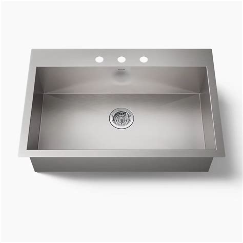 Vault Top-Mount or Undermount Sink w/ Three Faucet Holes | K-3821-3 ...
