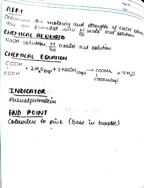 Determining Molarity & Strength of NaOH Solution - CHEM 101 - Studocu
