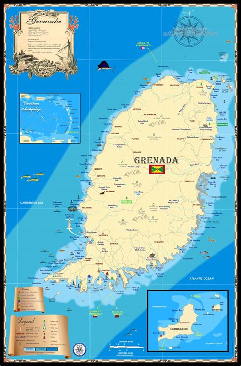 Grenada Map - Island Map Store