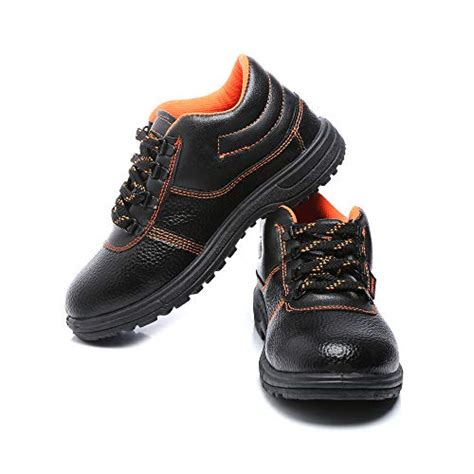 Unistar Beston_Black_9 Leather Mens Safety Shoes : Amazon.in ...