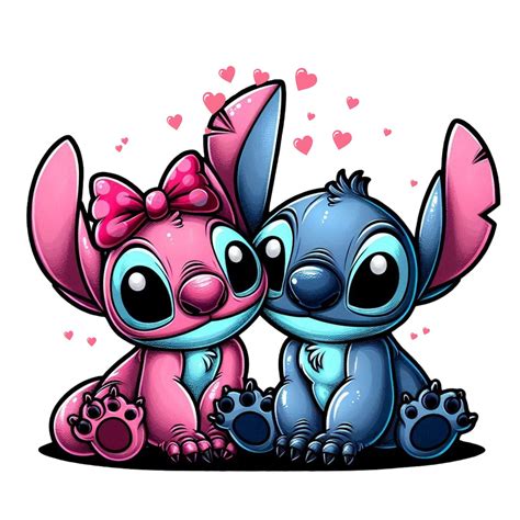 Stitch and Angel Png Clipart, Stitch Angel Love Design, Lilo and Stitch ...
