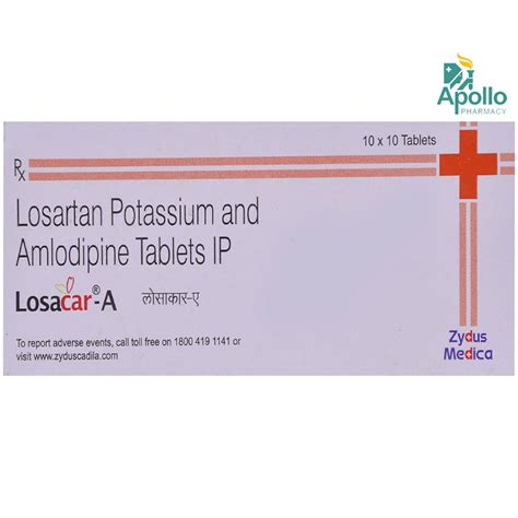 Losacar A Tablet | Uses, Side Effects, Price | Apollo Pharmacy