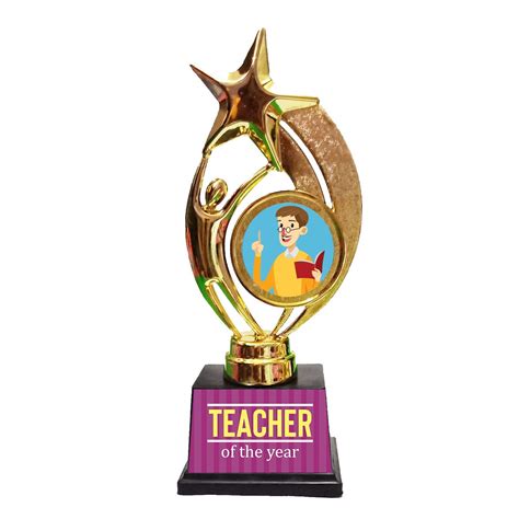 Family Shoping Birthday Gift for Teacher Teacher of The Year Trophy ...