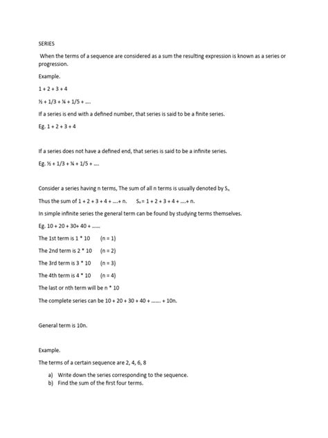 Series and Sequences From Maths Tutor 的图像结果