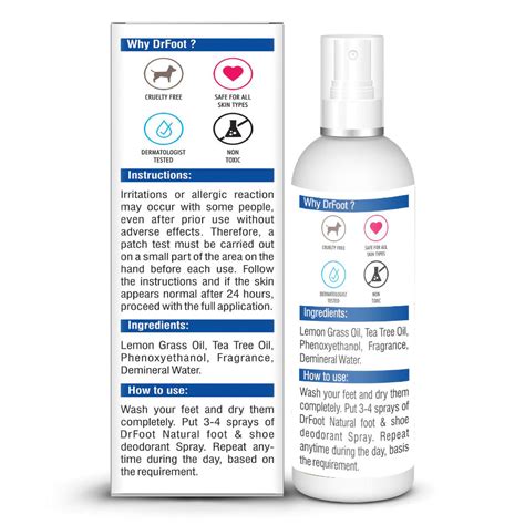 Dr Foot Natural Foot & Shoe Deodorant Spray, 100 ml Price, Uses, Side ...