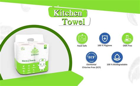 Shrayati Kitchen Towel/Tissue Paper Roll - 2 Ply, 60 Pulls Per Roll ...