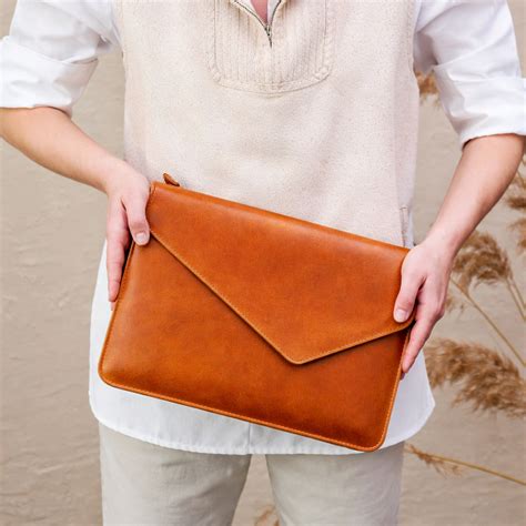 Tan Ripon Leather Laptop Sleeve | Genuine Italian Leather Laptop Case ...