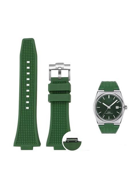 Tissot PRX Waffle Pattern Rubber Strap-Royal Green