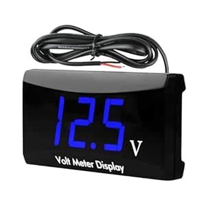 DC 12V Car Digital Voltmeter Gauge, Waterproof LED Display Motorcycle ...