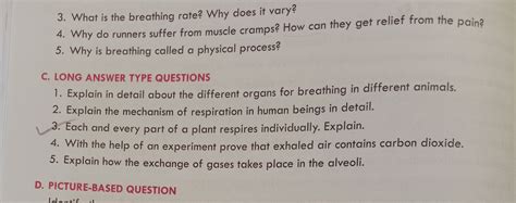 Short Answer Questions What is the breathing rate? Why does it vary? Why..