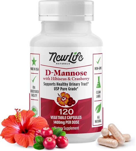 Amazon.com: NewLife Naturals D-Mannose Capsules | w/Cranberry and Hibiscus Extracts | Natural ...