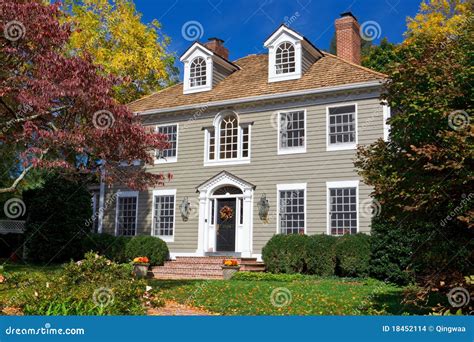 Suburb Single Family House Home Georgian Colonial Stock Photo - Image ...