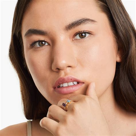 Amethyst And Blue Topaz Duo Ring In 14K Yellow Gold by Brevani-8333019y14