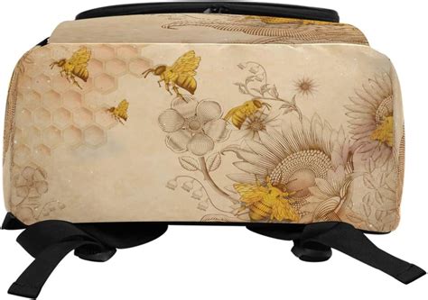 Buy Naanle Stylish Honey Bees and Wildflowers Retro Style Casual ...