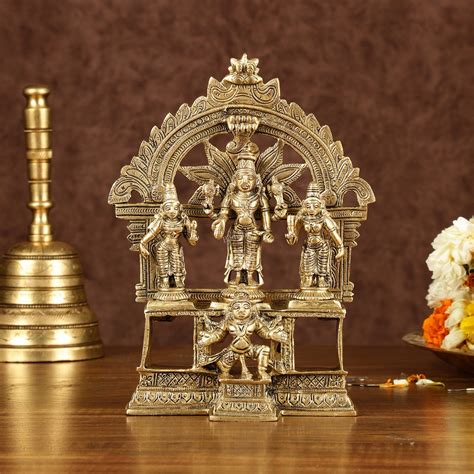 Buy Brass Lord Tirupati Balaji with Bhoodevi Devi and Sridevi Idol ...