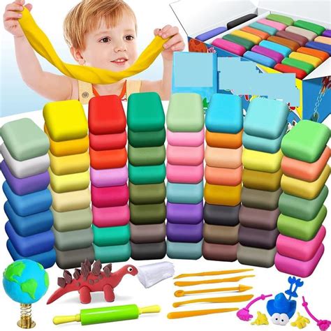 Eclet (Pack of 12) Air Dry Clay, Colorful Children Soft Clay, Creative ...