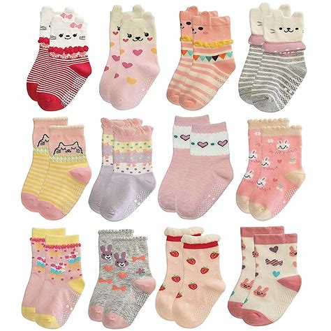Buy Kidbee Girls Socks for Babies to Toddlers Anti Skid Socks (0-6 ...