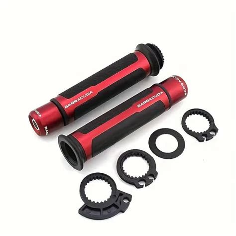 Vagary Barracuda Motorcycle Handle Grip Red and Black with Installation ...