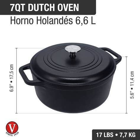 Victoria Cast Iron 7qt Dutch Oven with Lid - Victoria