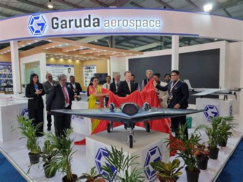 Garuda Aerospace showcases their latest Vajra Drone at DEFEXPO
