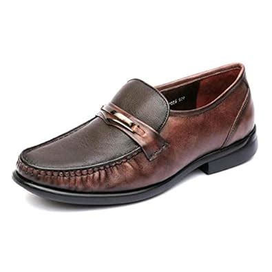 Buy HITZ Men's Brown Leather Slip-on Comfort Shoes - 6 at Amazon.in