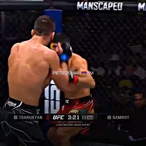 Arman tsarukyan body kick to a spinning back fist in slow motion ...