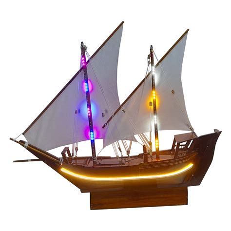 Handcrafted Wooden Uru Model Boat with LED Lights - Nimton Sales and ...