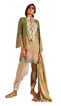 Buy Madeesh Women's Cotton Embroidery Patch, Paki Style Shirt, Bottom ...