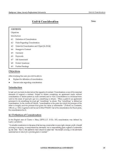 Commercial Law Ch. 4: Understanding Consideration in Contracts - Studocu