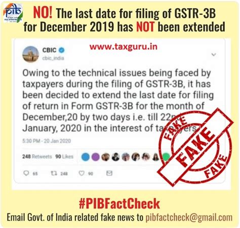 News of Extension of Due Date of GSTR-1 and GSTR-3B is Fake