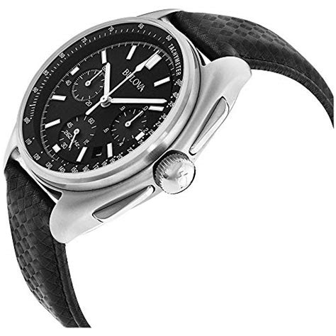 Buy Bulova Chronograph Stainless Steel and Leather Moon Men's Watch ...